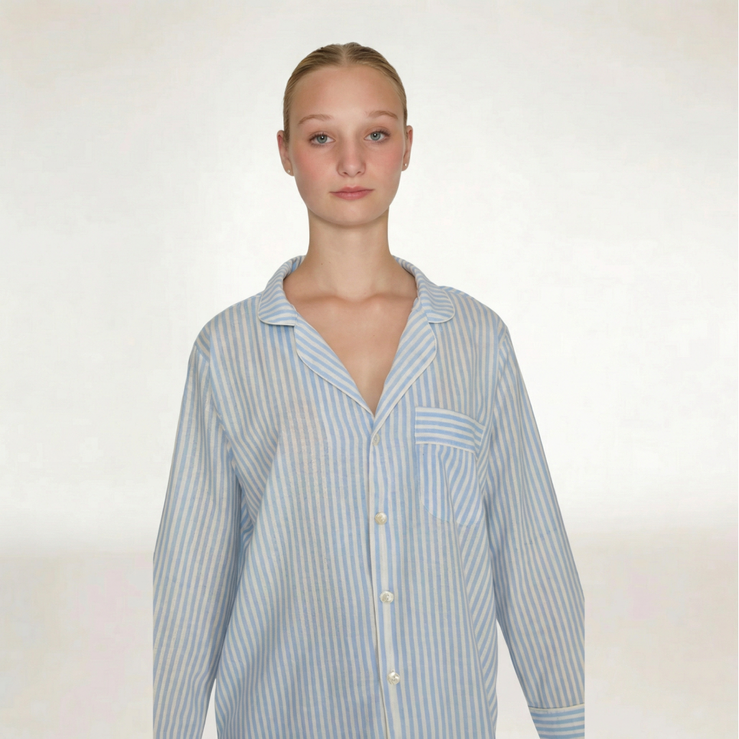 PIJAMA "CLASSIC BABY  BLUE STRIPE"  LONG SLEEVE