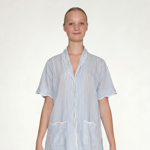 "CLASSIC BABY BLUE STRIPE" SHORT SLEEVE PAJAMA