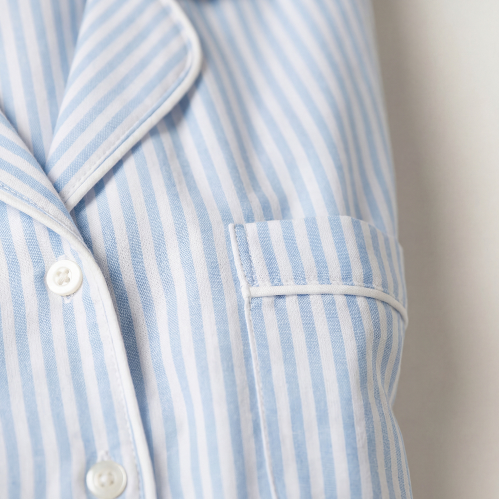 PIJAMA "CLASSIC BABY BLUE STRIPE" SHORT SLEEVE