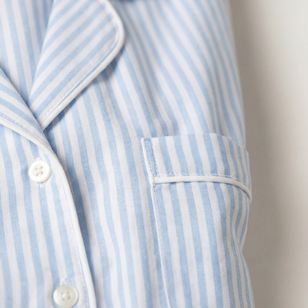 PIJAMA "CLASSIC BABY BLUE STRIPE" SHORT SLEEVE