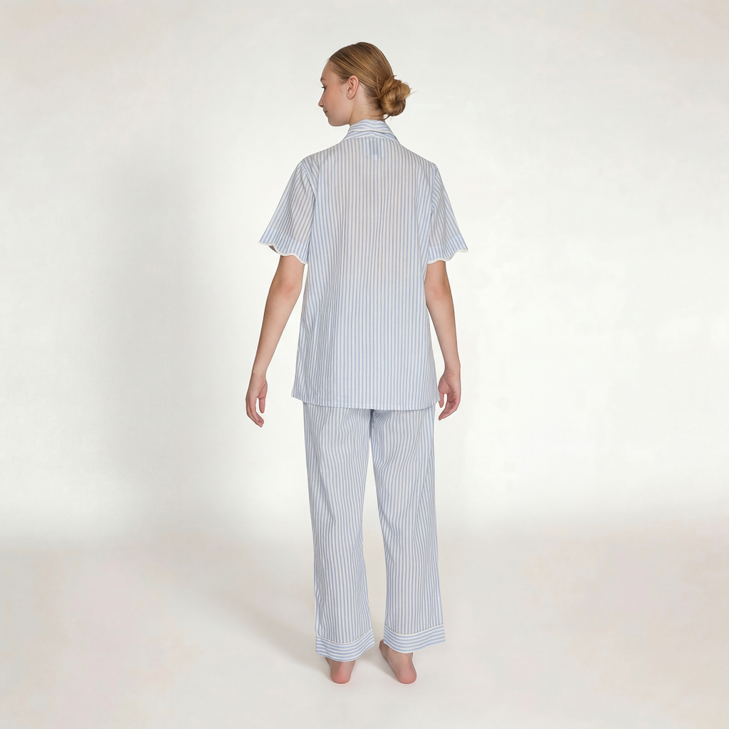 PIJAMA "CLASSIC BABY BLUE STRIPE" SHORT SLEEVE