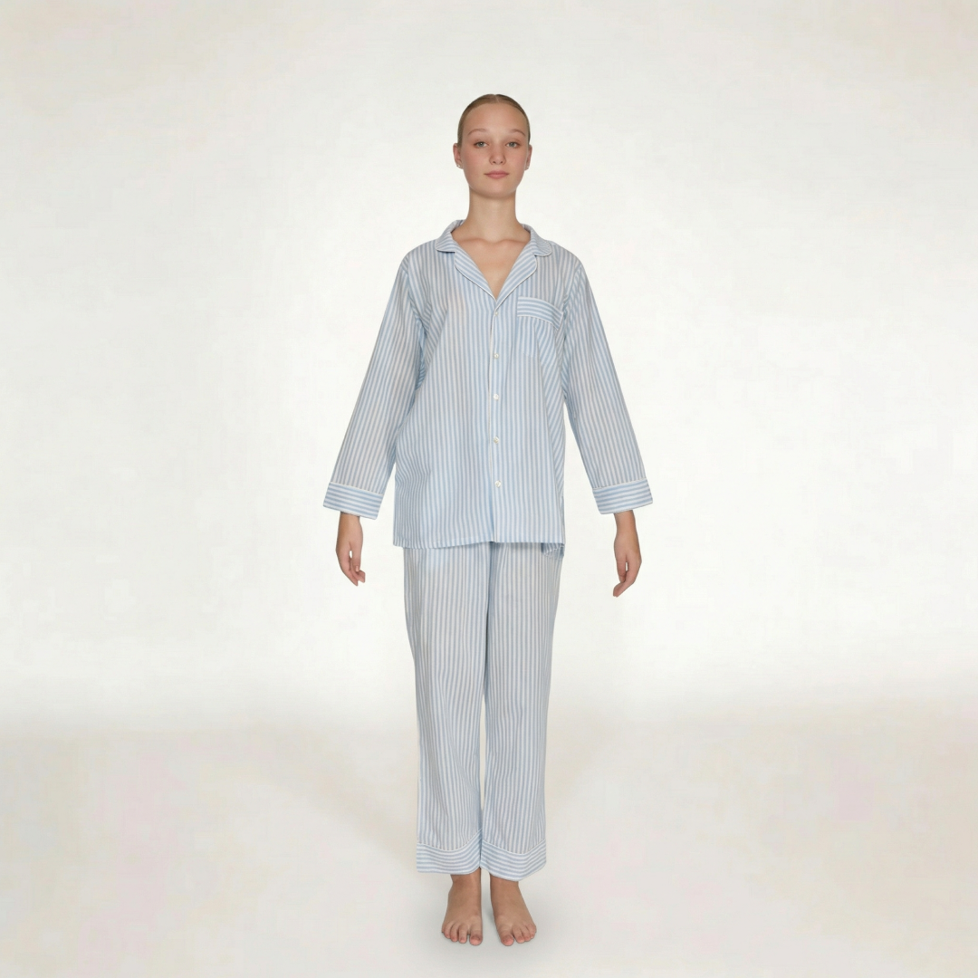 PIJAMA "CLASSIC BABY  BLUE STRIPE"  LONG SLEEVE