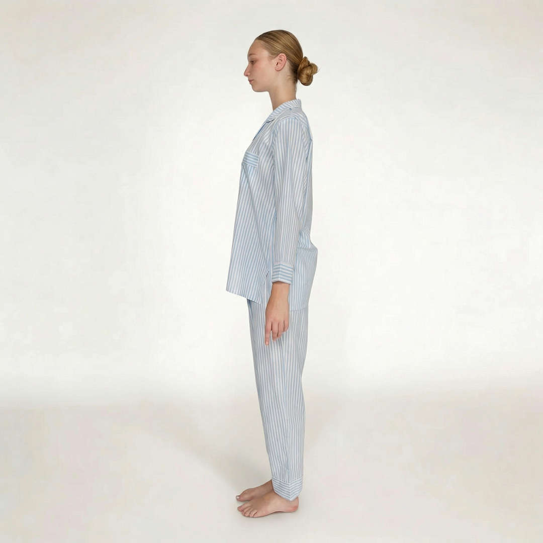 PIJAMA "CLASSIC BABY  BLUE STRIPE"  LONG SLEEVE