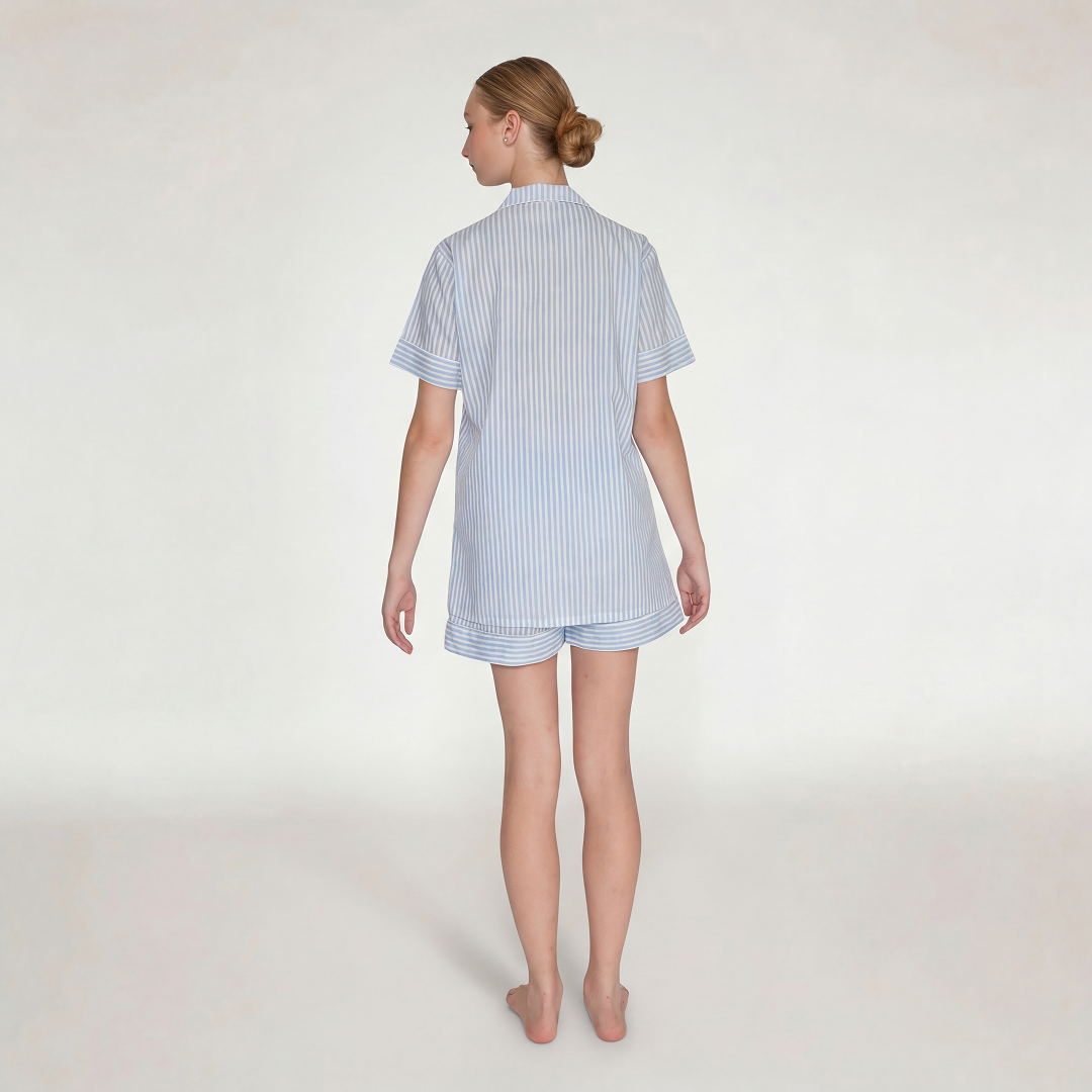 PIJAMA "CLASSIC STRIPE BLUE" CON SHORT
