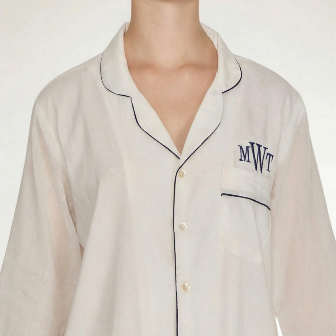 PIJAMA "CLASSIC WHITE" CON PANTALON