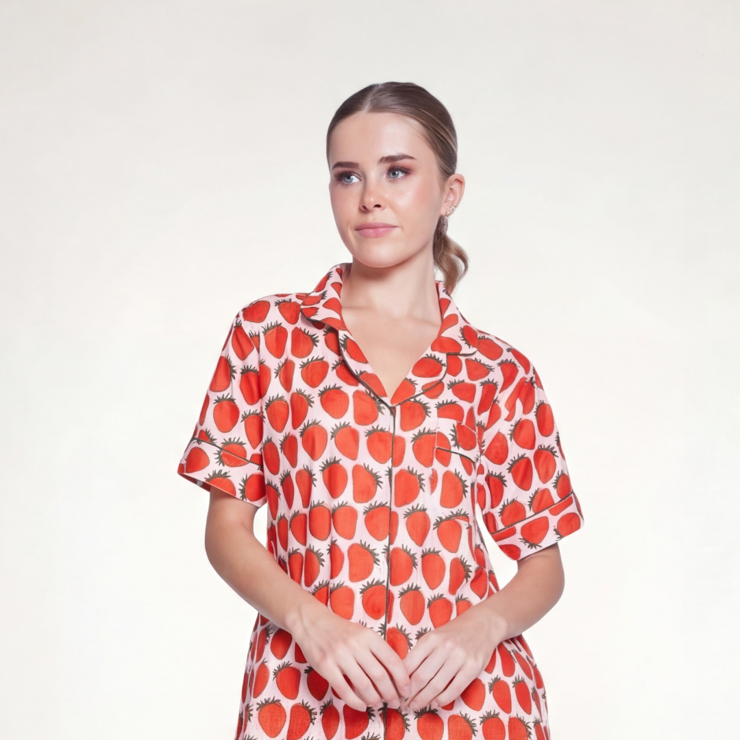 PIJAMA "FRAISES" CON SHORT