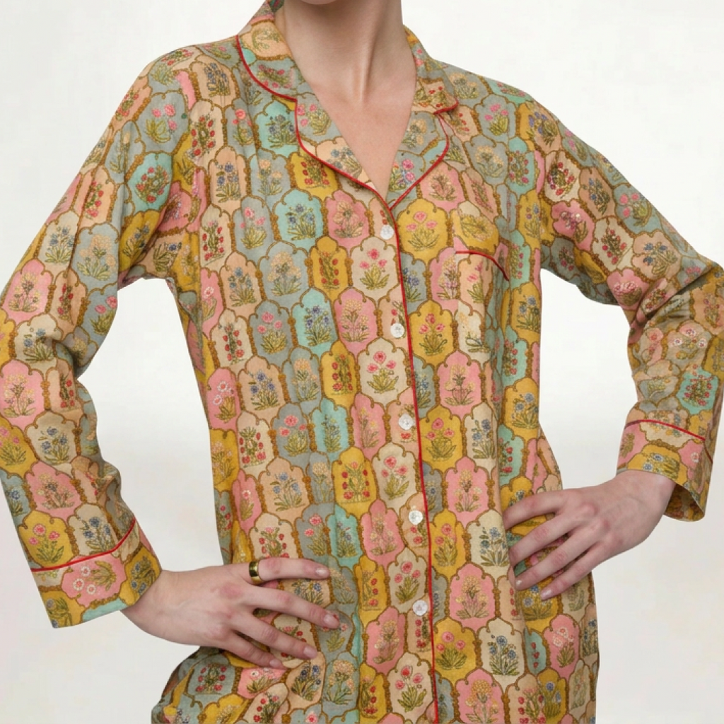 PIJAMA   PASTEL BLOOM  GARDEN CON PANTALON