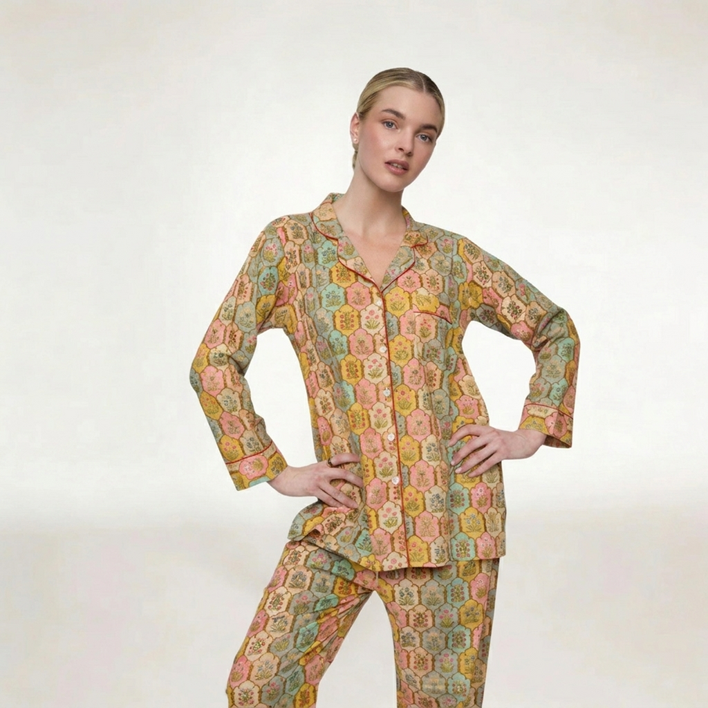 PIJAMA   PASTEL BLOOM  GARDEN CON PANTALON