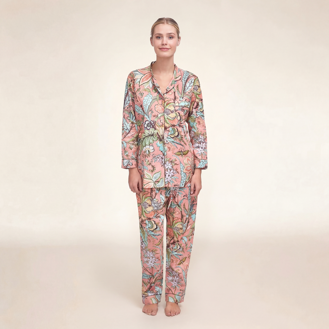 PIJAMA "PEONY/ APRICOT" CON PANTALON