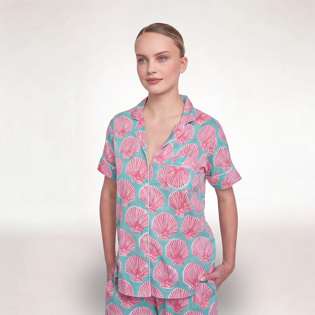 "PINK SHELLS" SHORT SLEEVE PAJAMA