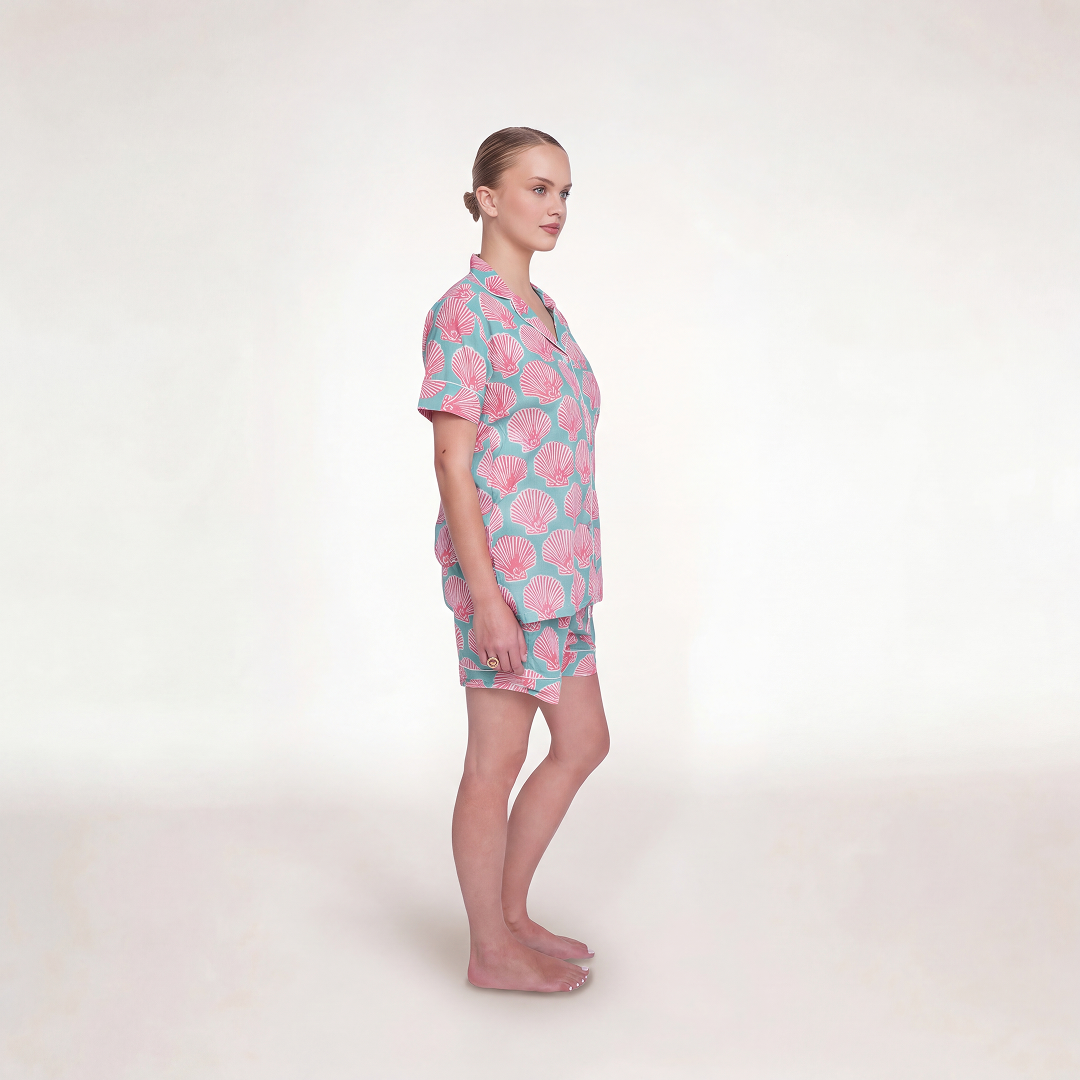 "PINK SHELLS" SHORT SLEEVE PAJAMA