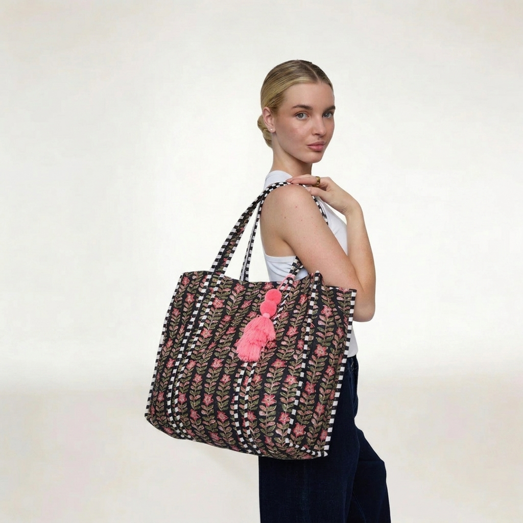 TOTE BAG "NOIR GARDEN"