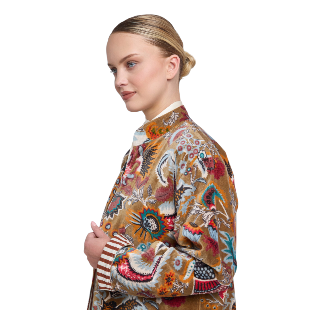 "BOHEMIAN GARDEN BROWN" VELVET JACKET