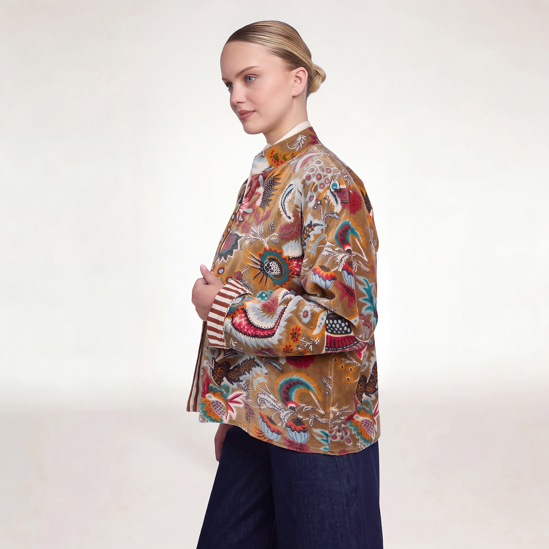 "BOHEMIAN GARDEN BROWN" VELVET JACKET