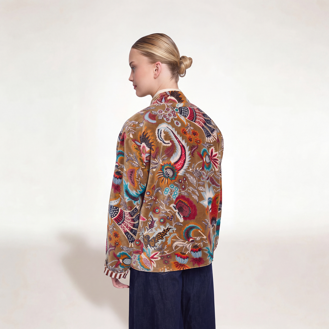 "BOHEMIAN GARDEN BROWN" VELVET JACKET