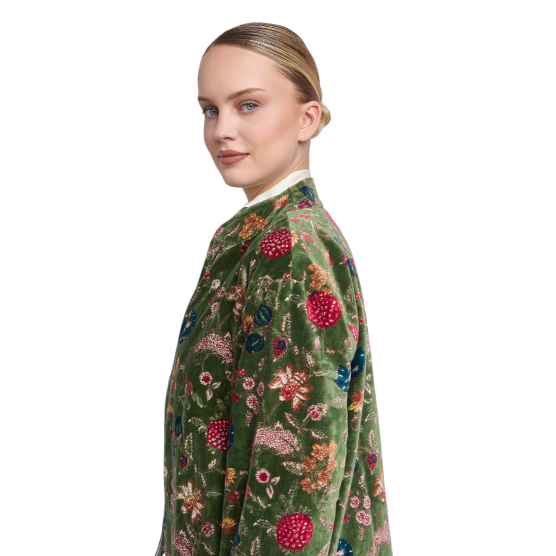 "BOHEMIAN GARDEN GREEN" VELVET JACKET
