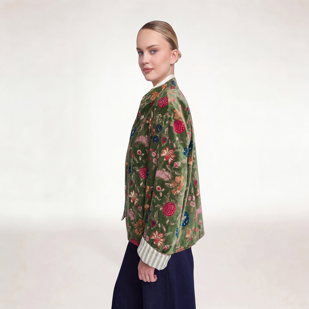 "BOHEMIAN GARDEN GREEN" VELVET JACKET