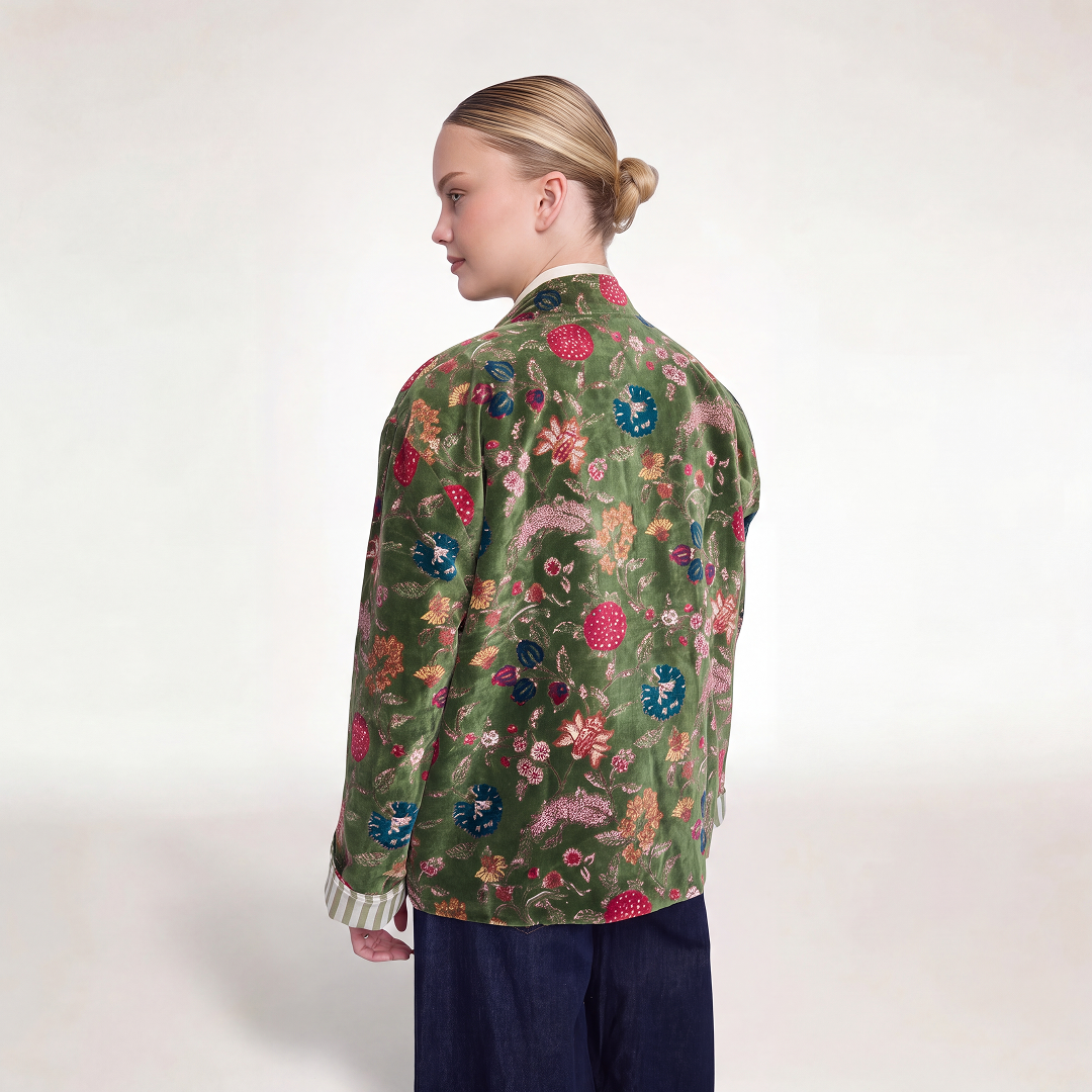 "BOHEMIAN GARDEN GREEN" VELVET JACKET