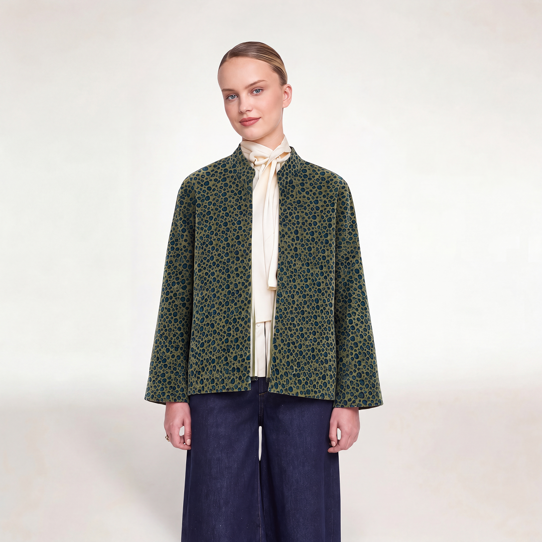 "GREEN LEOPARD" VELVET JACKET